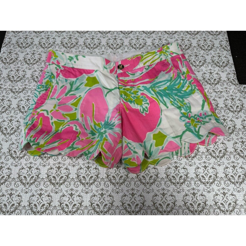 Lilly Pulitzer The Buttercup Shorts Flamingo Pink Women's 0 Floral Summer